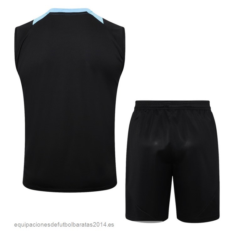 Nuevo Entrenamiento Sin Mangas Conjunto Completo Argentina 2024 Negro Azul Baratas